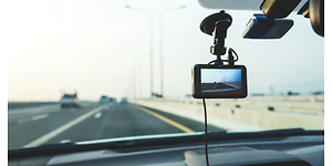 Dashboard camera placed on windshield