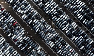 Birds view of a parking lot