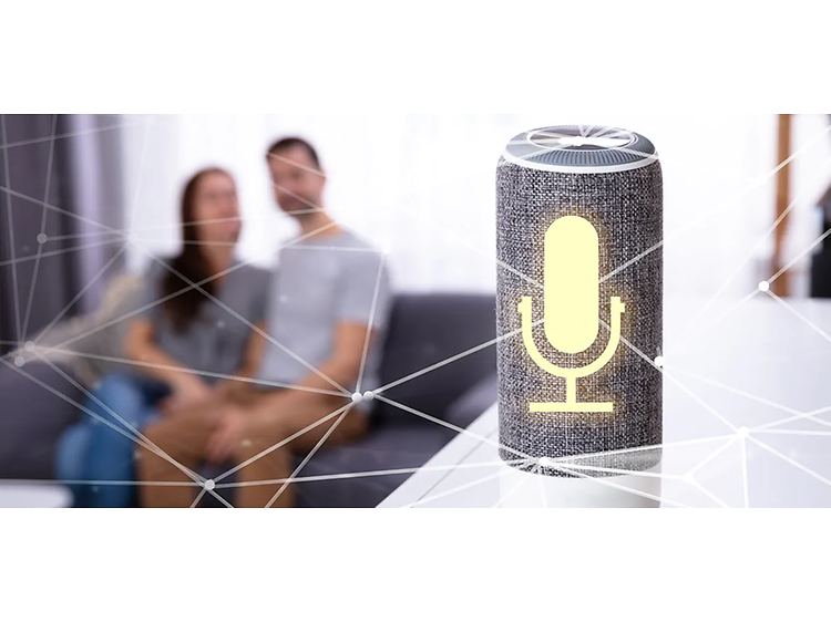 Smart-højtaler med et lysende symbol