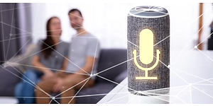 Smart-højtaler med et lysende symbol