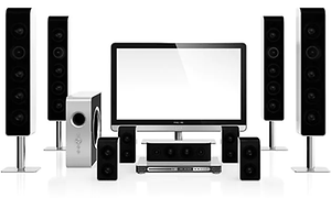 surround system med flere højtalere
