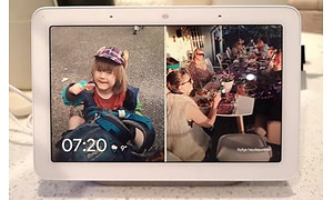 Google nest galleri der viser billeder af et barn og en fest